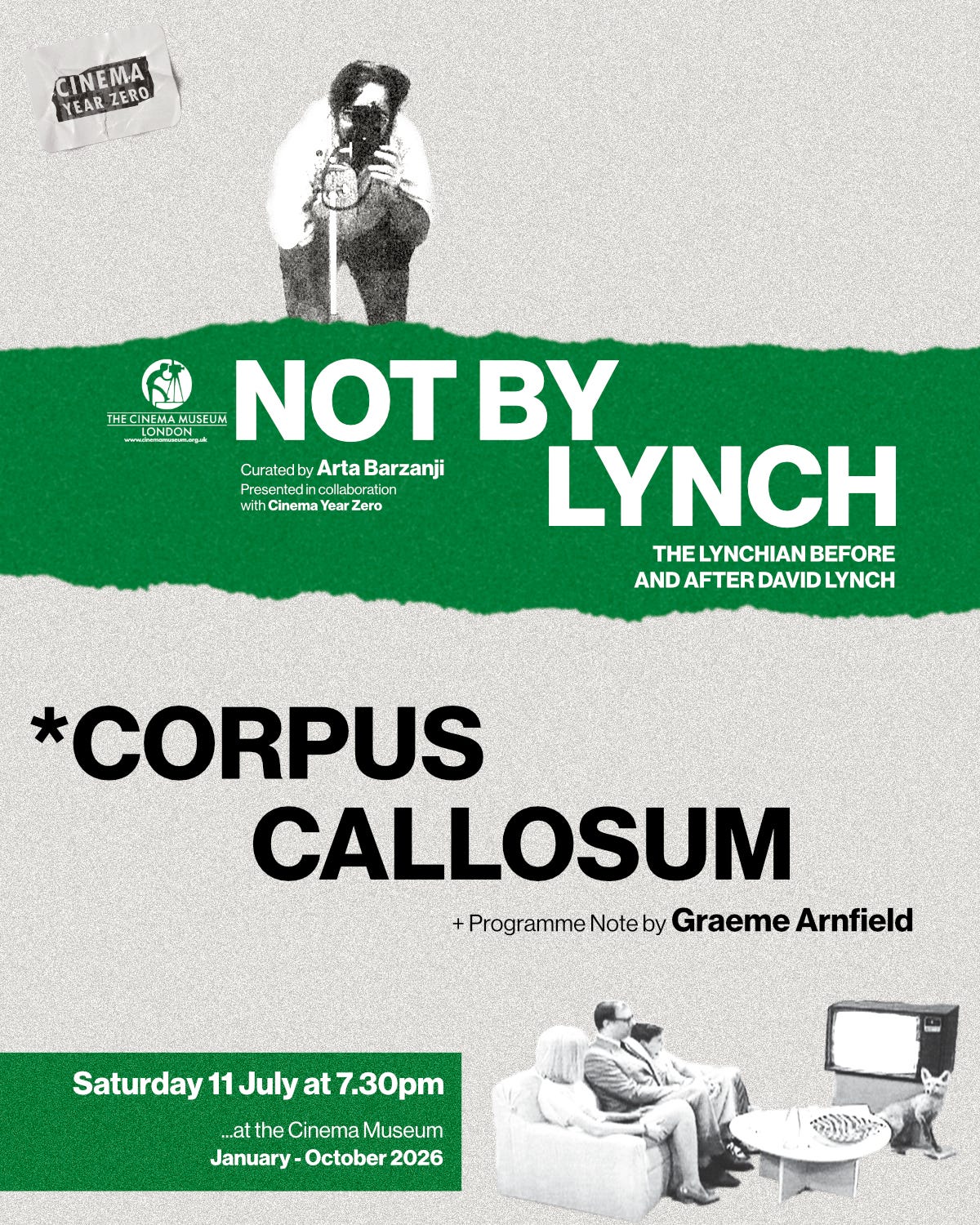 Not By Lynch event poster for *Corpus Callosum + Sshtoorrty.